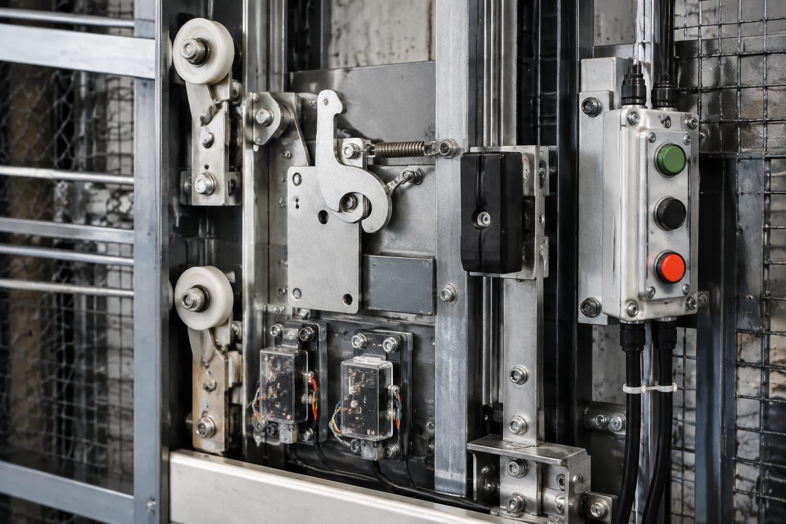 Freight elevator parts: puertas, cerraduras y controles